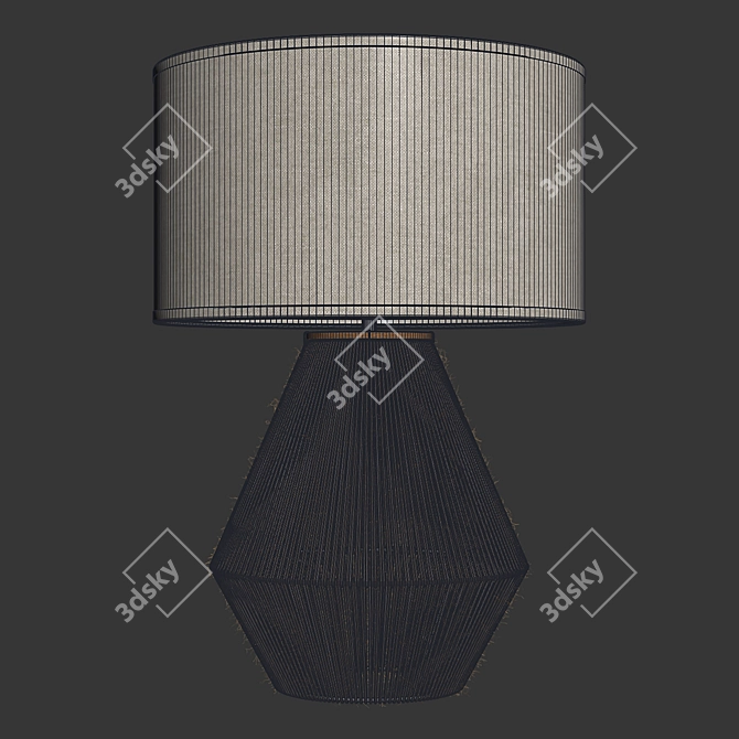 Zara Home Jute Base Lamp: Eco-Chic Lighting 3D model image 4