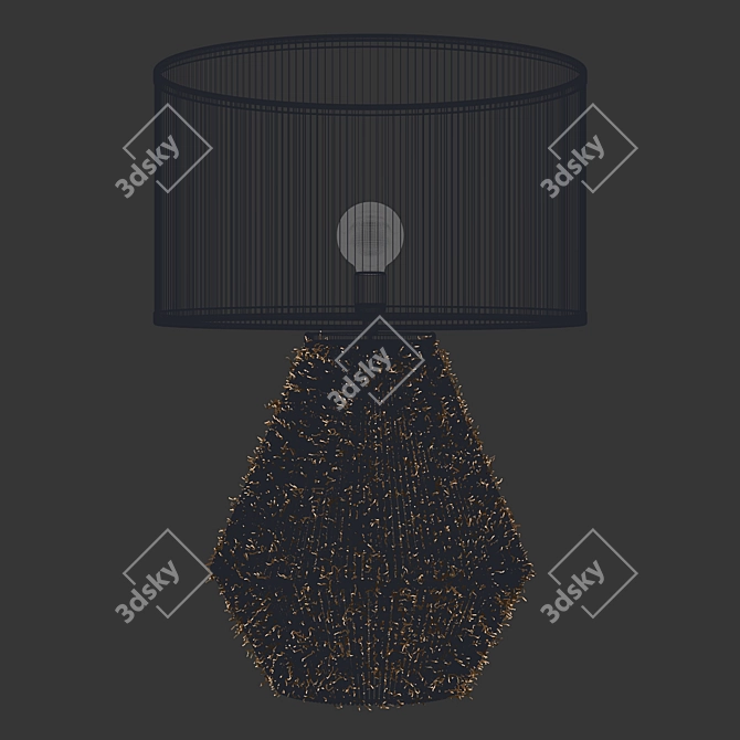 Zara Home Jute Base Lamp: Eco-Chic Lighting 3D model image 5