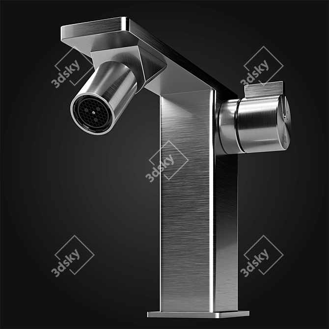 Elegant Stainless Steel Faucet 3D model image 2