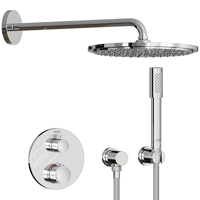 GROHE Grohtherm Shower Set 3D model image 1