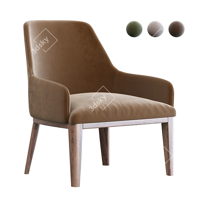 Cleo Modern Armchair - CRS MisuraEmme 3D model image 1