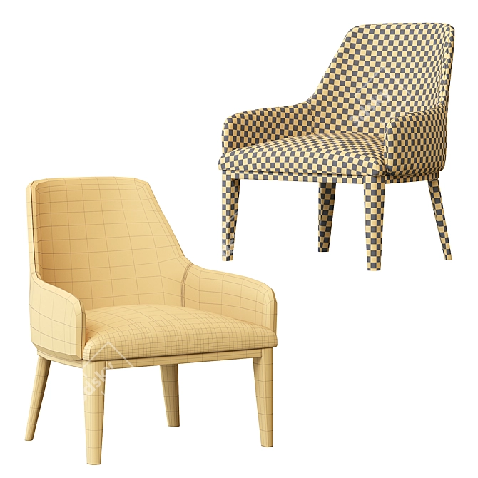 Cleo Modern Armchair - CRS MisuraEmme 3D model image 5