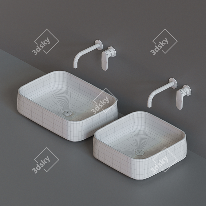 Sophisticated Ceramica Flaminia FLAG: Basin & Mixer 3D model image 4