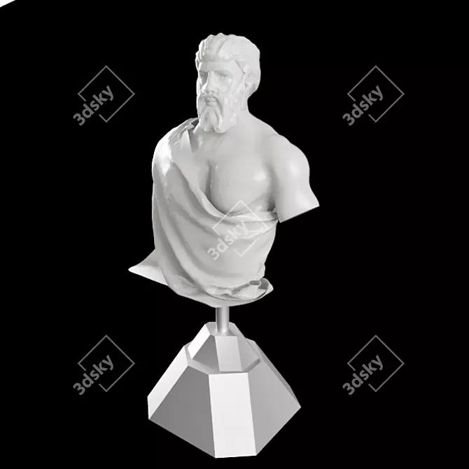 Elegant Roman Sculpture with Modern Base 3D model image 1