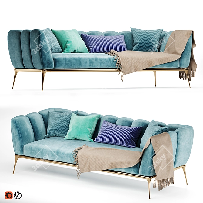 Iseo Cantori: Stylish and Spacious Sofa 3D model image 1