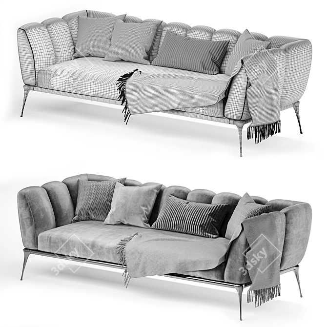 Iseo Cantori: Stylish and Spacious Sofa 3D model image 3