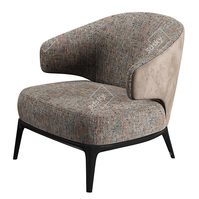 Cozy and Elegant W Furman Armchair 3D model image 1