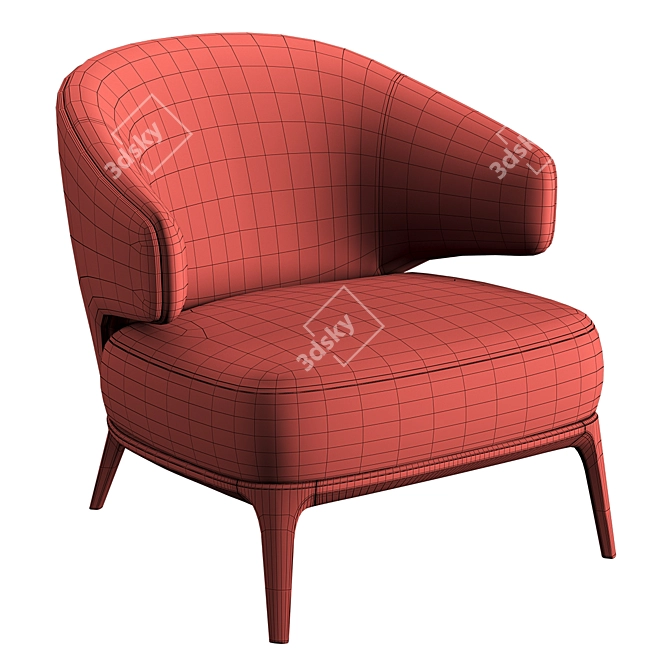 Cozy and Elegant W Furman Armchair 3D model image 5