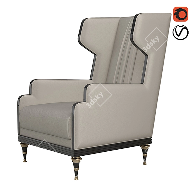 Luxury Gold Leg Armchair 3D model image 1