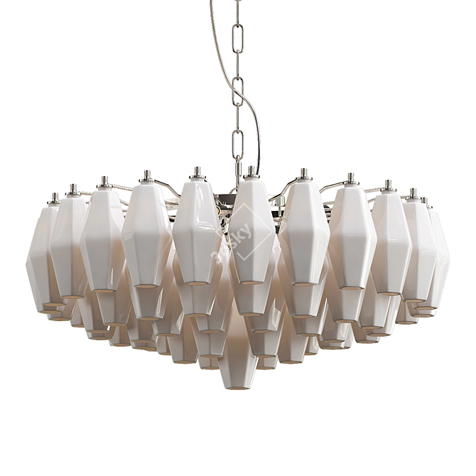 Elegant Murano Glass Chandelier 3D model image 1