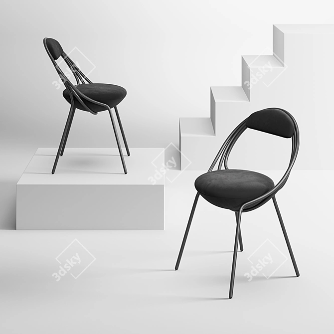 Luxurious Lee Broom Musico Chair - Sleek Stainless Steel 3D model image 4