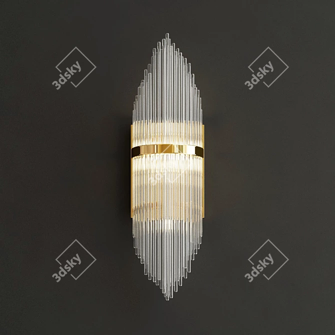 Golden Elegance: Luxury Metauro Wall Sconce 3D model image 4