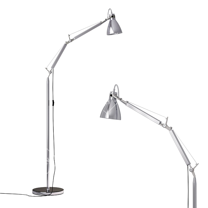 Ergo Chrome Metal Floor Lamp 3D model image 1