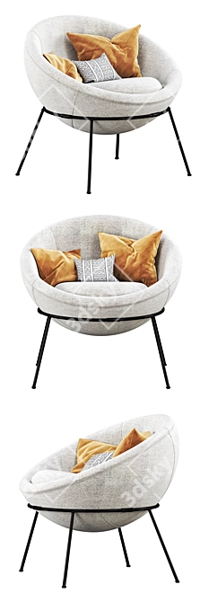 Sand Nuance Bowl Chair: Modern & Stylish Design 3D model image 2