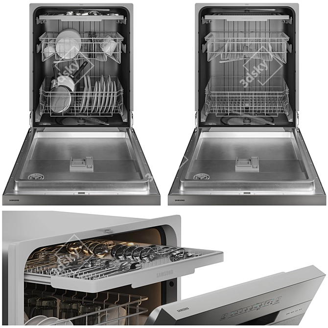 Hybrid Front Control Dishwasher 3D model image 2