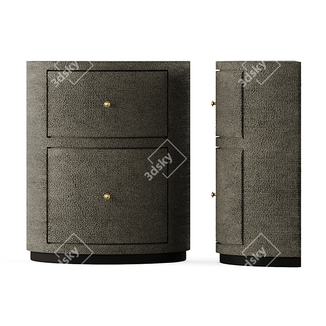 Glamorous Faux Shagreen Bedside Table 3D model image 1