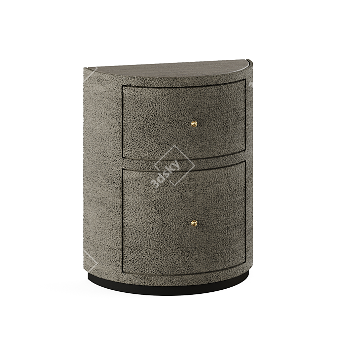 Glamorous Faux Shagreen Bedside Table 3D model image 2