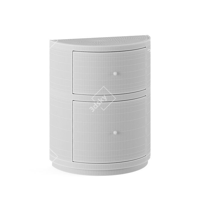 Glamorous Faux Shagreen Bedside Table 3D model image 3