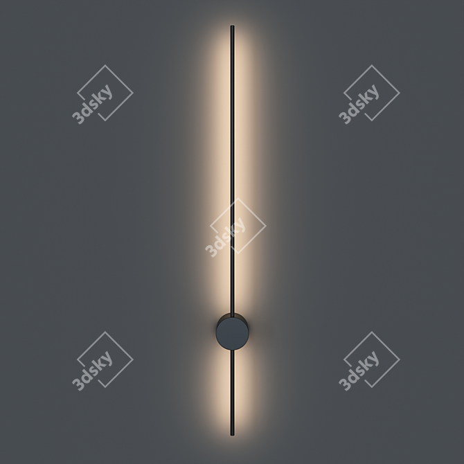 Sleek Linear Sconce with Reflected Light 3D model image 1