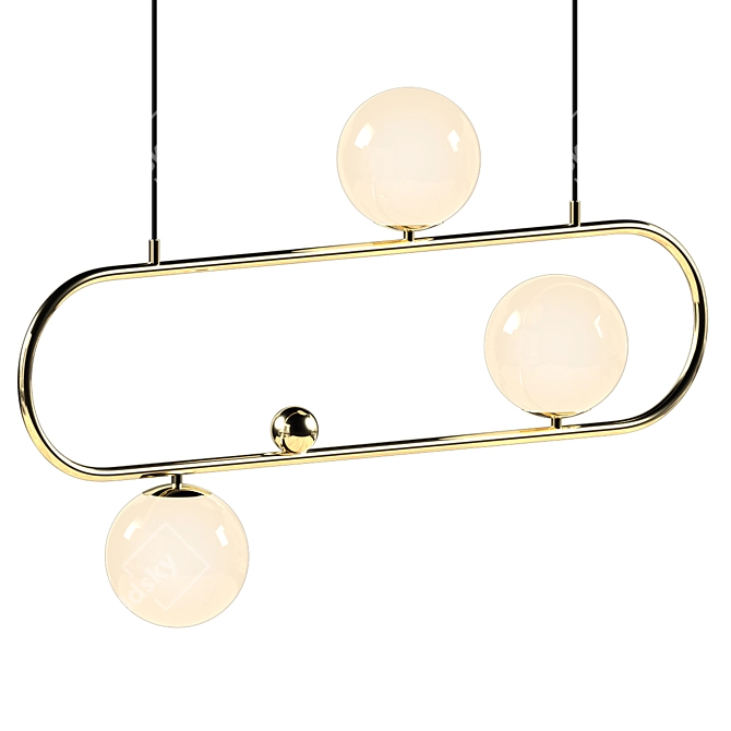 Elegant Round Chandelier 3D model image 1