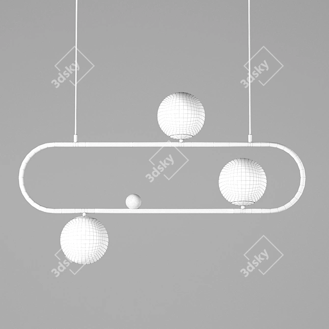 Elegant Round Chandelier 3D model image 2