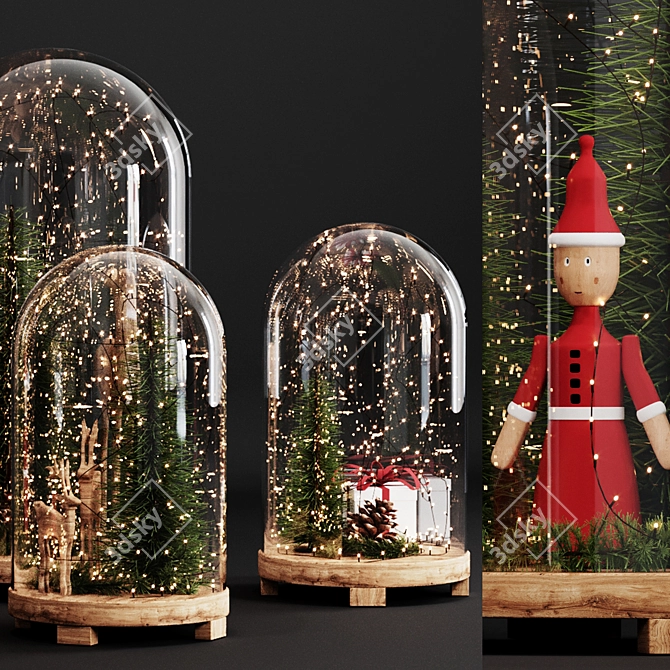 Festive New Year Decor Set 3D model image 3