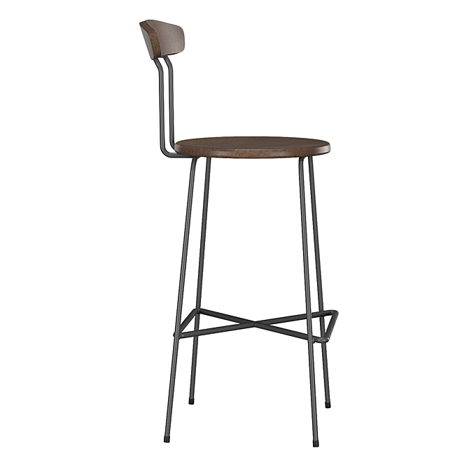 Industrial Iron Anna Stool 3D model image 4