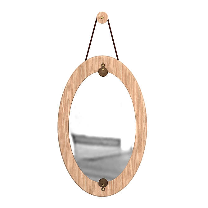 Vera Oval Metal Mirrors 3D model image 3