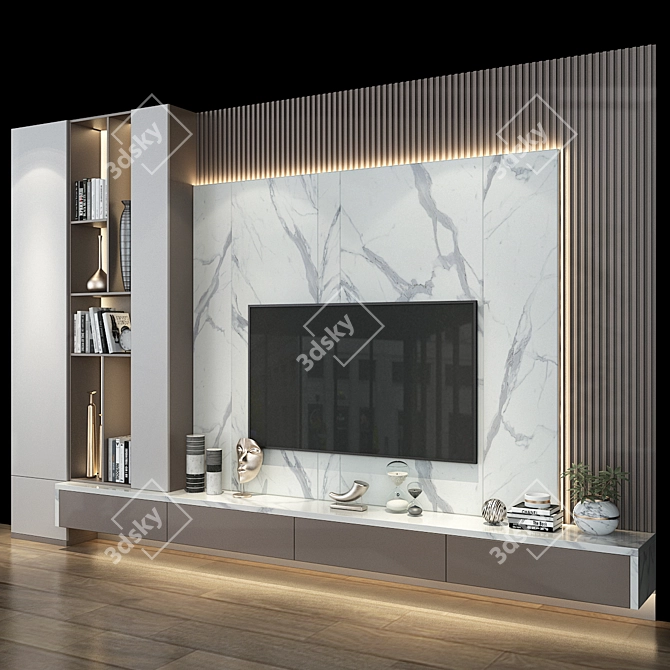 Sleek TV Mount Set 3D model image 2