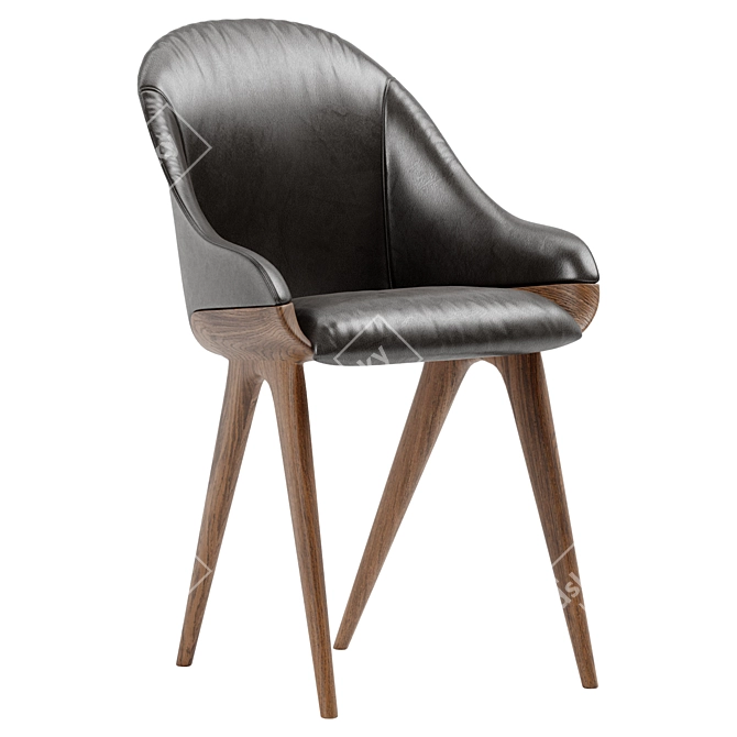 Potocco LYZ 918 G - Elegant and Compact Dining Chair 3D model image 1