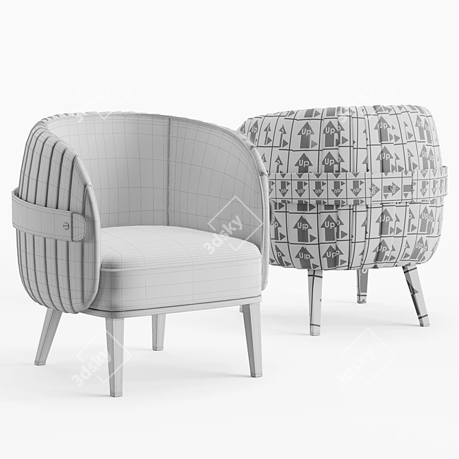 Elegant Audrey Armchair by Inedito Asnaghi 3D model image 4