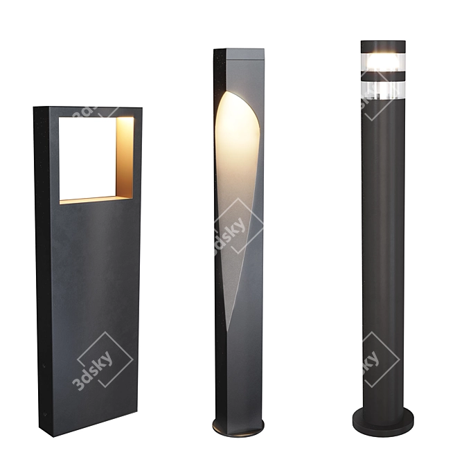 Contemporary Garden Lights: Nordlux Avon, Birk & Concordia 3D model image 1