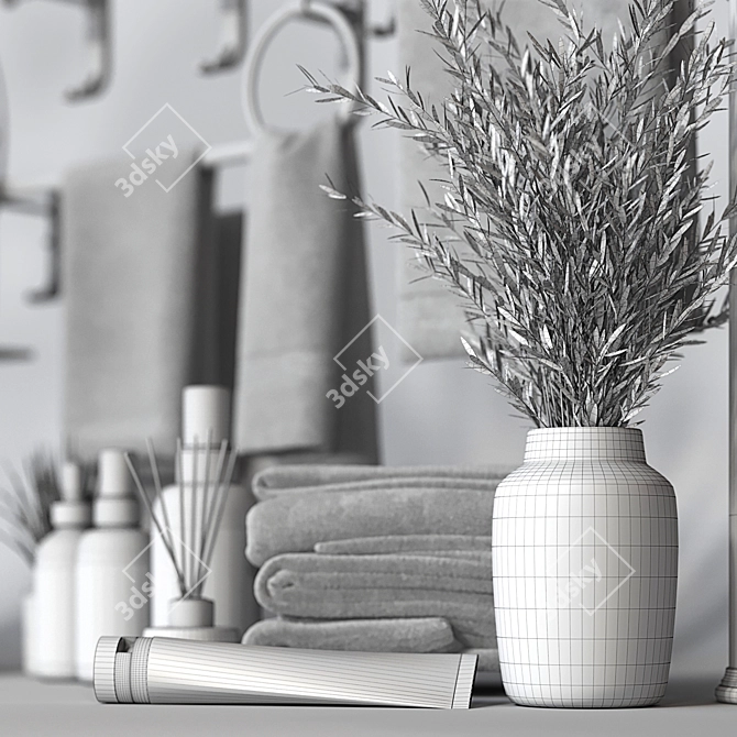 Stylish Bath Accessories Set 3D model image 4