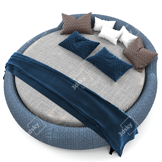 Sleek Circular Bed 3D model image 3