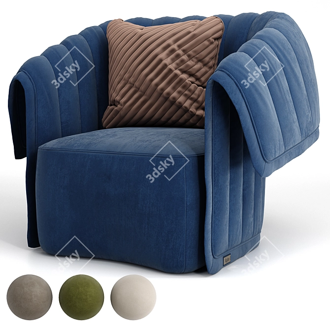 Elegant MANTA Armchair 3D model image 1