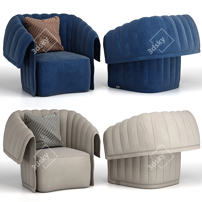 Elegant MANTA Armchair 3D model image 3