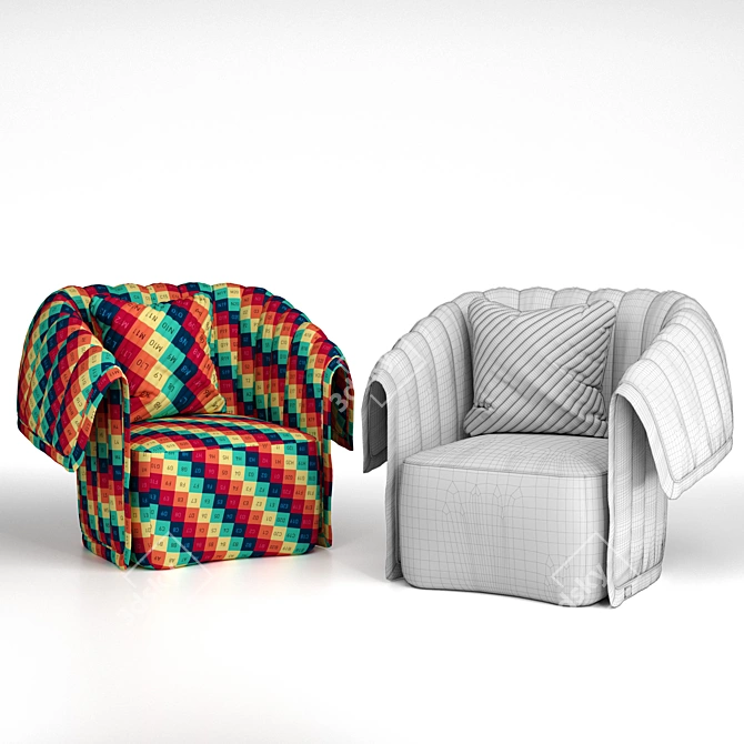 Elegant MANTA Armchair 3D model image 4