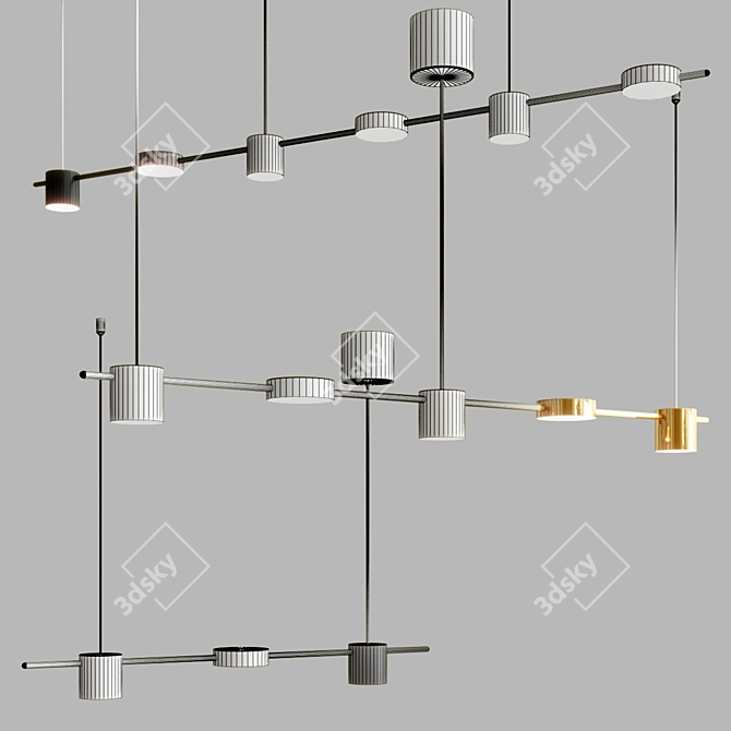 Sunshine Long LED Panel Light 3D model image 2