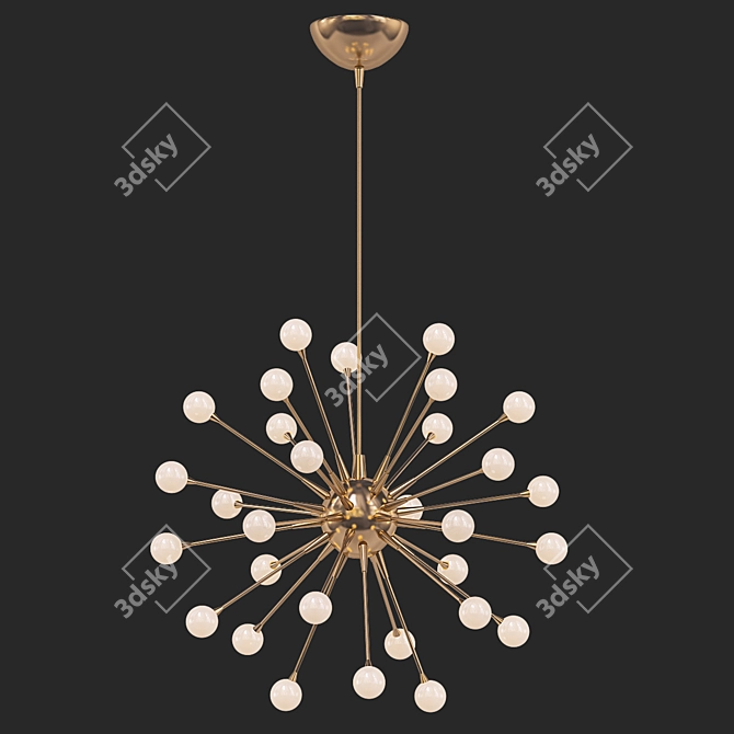 Modern Silver Impulse Chandelier 3D model image 2