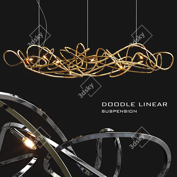 Dazzling Doodle Linear Suspension 3D model image 1