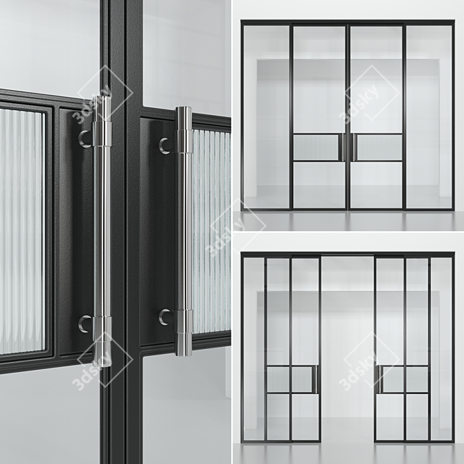 Loft Glass Partition 3D model image 1