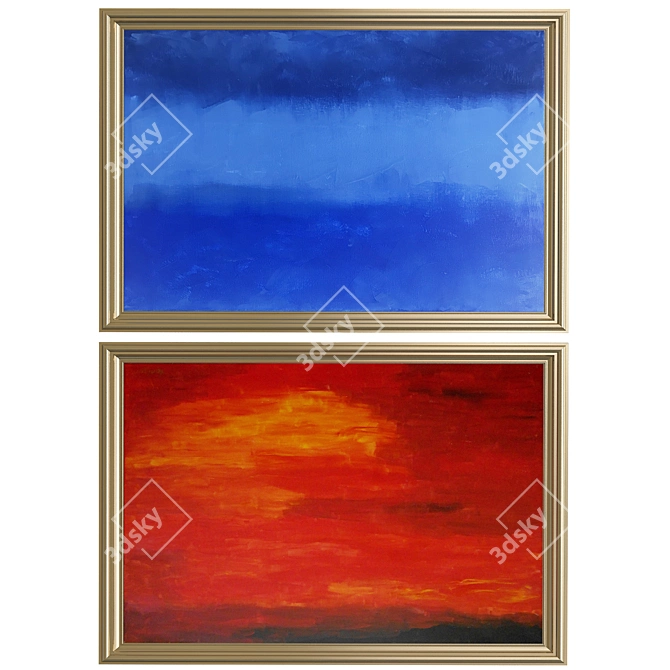 Abstract Wall Art: Vibrant Visuals 3D model image 1