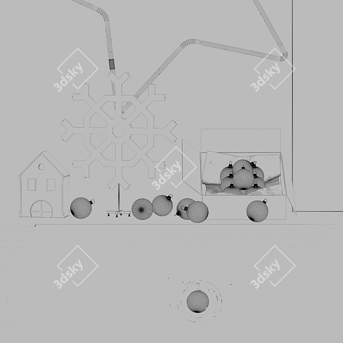 Festive Holiday Decor Set 3D model image 4