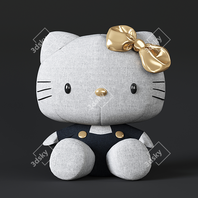 Adorable Hello Kitty Plush Toy 3D model image 2