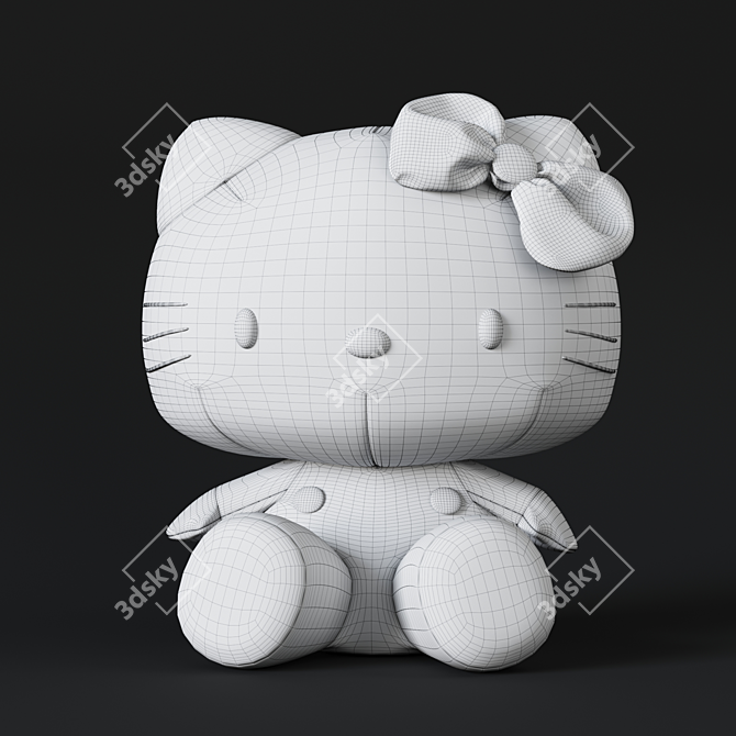 Adorable Hello Kitty Plush Toy 3D model image 4