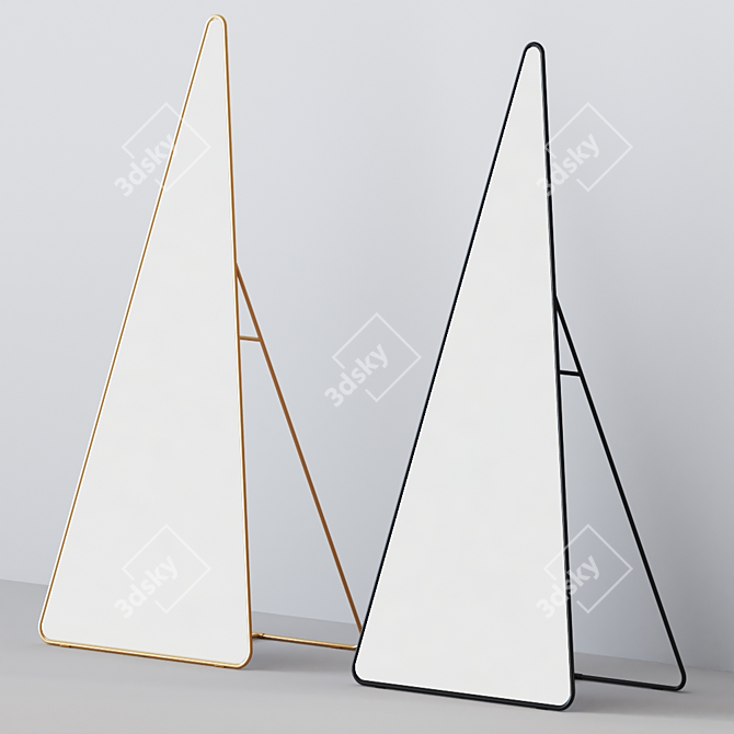 Modern Triangle Standing Mirror 3D model image 1