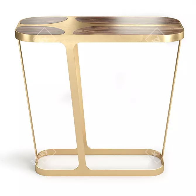 Zaha Brass Console: Elegant and Functional 3D model image 2