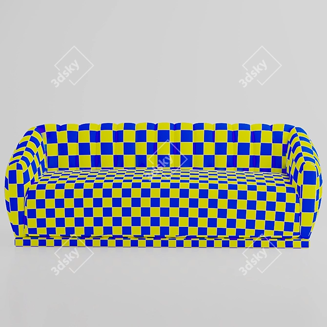 Arno Velvet Blush Sofa 3D model image 4