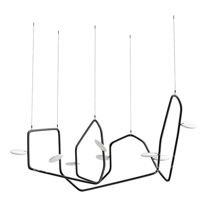 Elegant Palindrome 8 LED Chandelier 3D model image 1