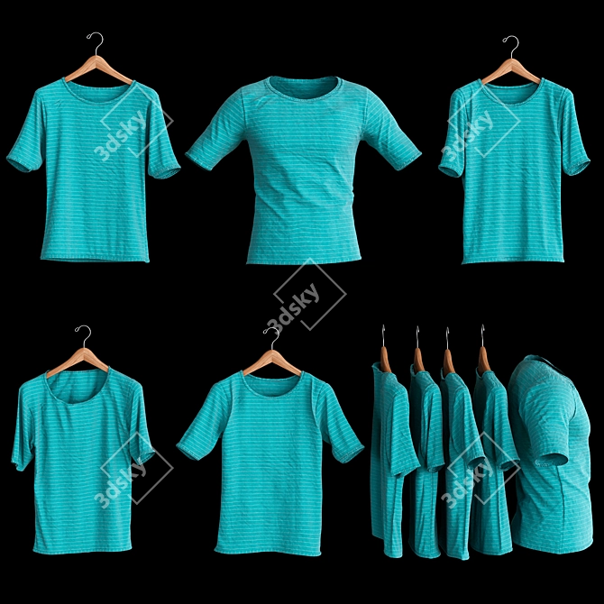 5-Piece T-Shirt Set: Versatile & High-Quality 3D model image 4